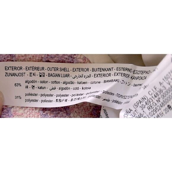 NWT Zara Pink Purple White Plaid Tweed Textured Corset Crop Top, Small - Picture 13 of 15